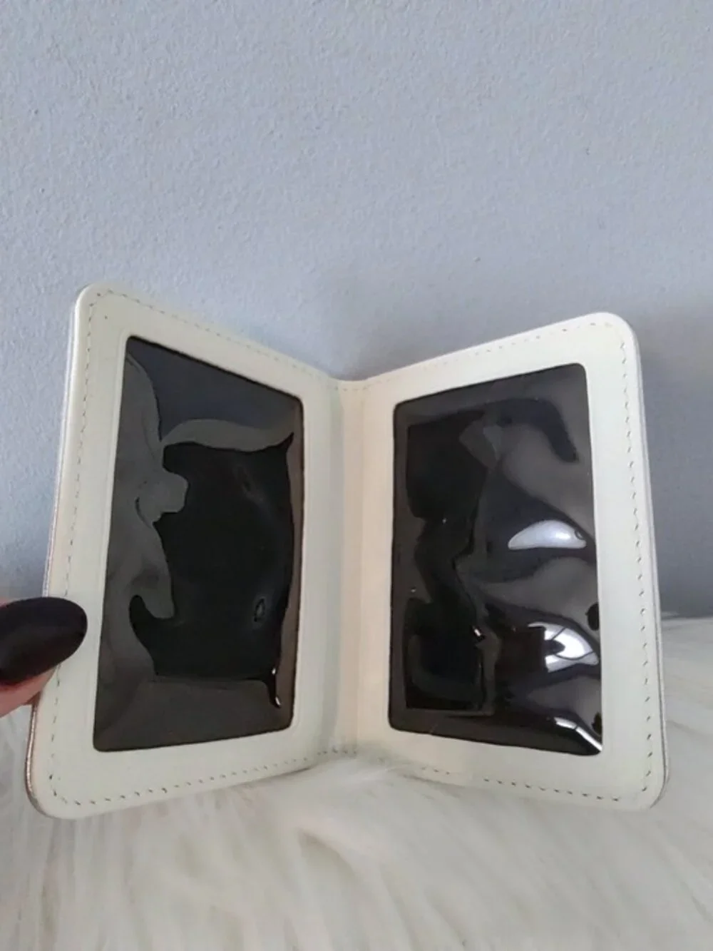 Coach vintage mini photo ID case leather / pocket picture frame wallet EUC